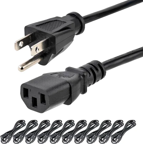 Vista 5 de StarTech Cable de alimentación resistente de 3 pies, NEMA 5-15P a C13, 15A 125V, 14AWG cable de alimentación de CA de repuesto para computadora