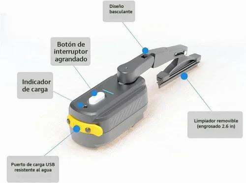 Vista 4 de Limpiaparabrisas recargable para casco de motocicleta, universal impermeable, portátil, impermeable, adecuado para la mayoría de parabrisas de casco