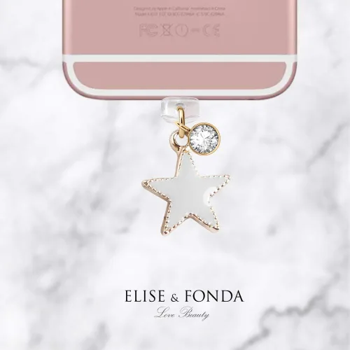 Vista 3 de ELISE & FONDA CP150 Puerto de carga USB anti polvo enchufe lindo luz pequeña estrella colgante encanto para iPhone 11/XS MAX/XR/X/8 Plus/7/6S/7/SE