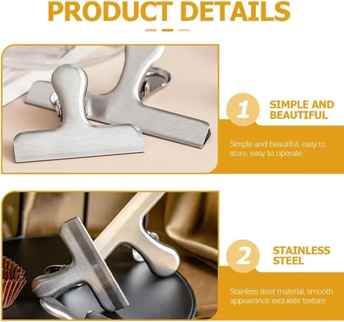 Vista 5 de 8 clips de chips resistentes para bolsas de alimentos, accesorios de clip portátiles para cocina, oficina, escuela, accesorios