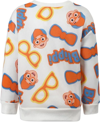 Vista 4 de Blippi Conjunto de sudadera y pantalones de 2 piezas para niños pequeños - BlancoNaranjaNegro