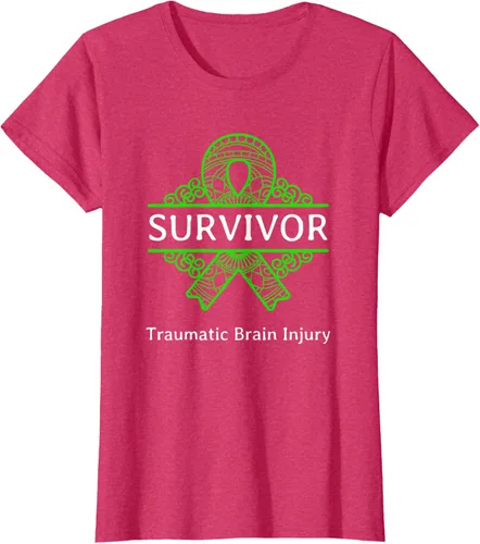Vista 11 de Camiseta de concientización traumática con cinta verde para supervivientes de lesiones cerebrales, Negro, S