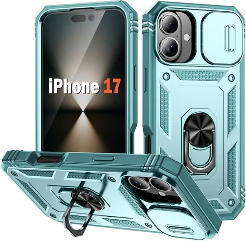 Vista 40 de PASNEW Funda militar para iPhone 13 Pro Max, cubierta de cámara deslizante y soporte de anillo de metal de 360°, carcasa rígida multicapa resistente