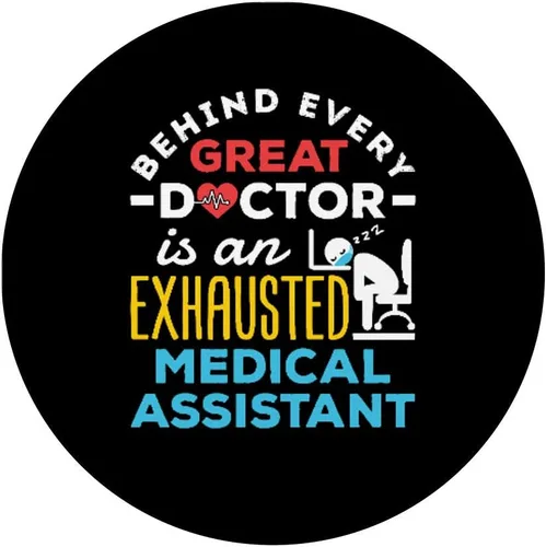 Vista 3 de Medical Assistant CMA MA Exhausted Funny Appreciation Gift PopSockets - Agarre y soporte para teléfonos y tabletas