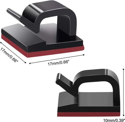 Vista 3 de SOULWIT 50 unidades de clips autoadhesivos para gestión de cables, organizadores de cables con clips de alambre adhesivos para TV, PC, laptop, cable