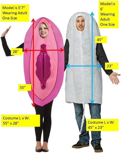 Vista 4 de Heavy Flow Days Fancy Ultimate Lady Parts & Tampon Parejas Disfraz de Halloween divertido para mujer y hombre, disfraz novedoso para adultos