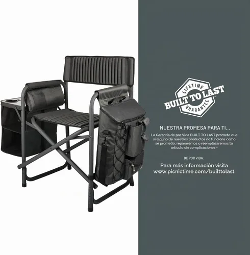 Vista 9 de Picnic Time Fusion – Silla plegable, Gris/Negro Gris Oscuro con Acentos Negros