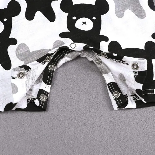 Vista 6 de Simplee kids Conjunto de ropa de manga corta con estampado de dibujos animados para bebé