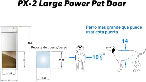 Vista 7 de Nuevo, mejorado Power PET Puerta Automática WiFi para Perros de High Tech Pet, Operada por Collar Ultrasónico para Mascotas, Controlada por