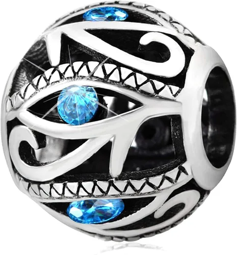 Vista 5 de EMOSTAR Juego de dijes brillantes de circonita cúbica para mujer Pandora, dijes de mal de ojo y cruz de circonita cúbica colgante, juego de joyas