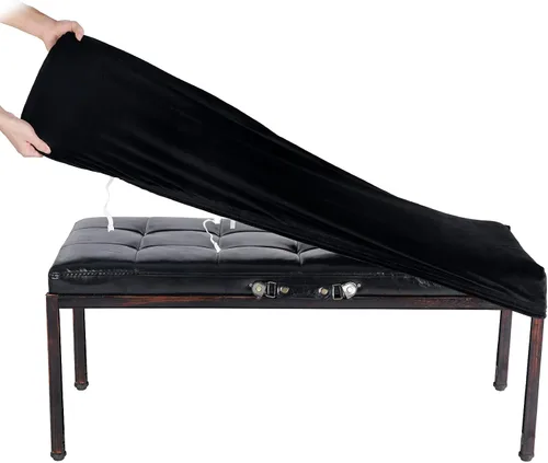 Vista 18 de SINOSSO Funda de terciopelo suave para banco de piano para 2 personas, (27.5"- 36.5") L x (12"- 16") A rectángulo elástico lavable funda protectora