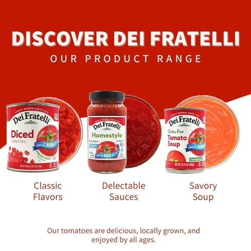 Vista 5 de Dei Fratelli Salsa italiana (latas de 28 onzas, paquete de 6) - Madurado en vid - Sin agua añadida, sin pasta - Sin OMG, sin gluten - Receta
