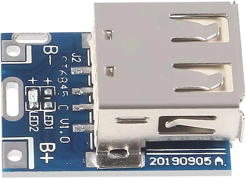 Vista 5 de AITRIP 20 unids Boost Step Up 5V 1A Módulo de fuente de alimentación de batería de litio Placa de protección de carga 134N3P DIY cargador USB