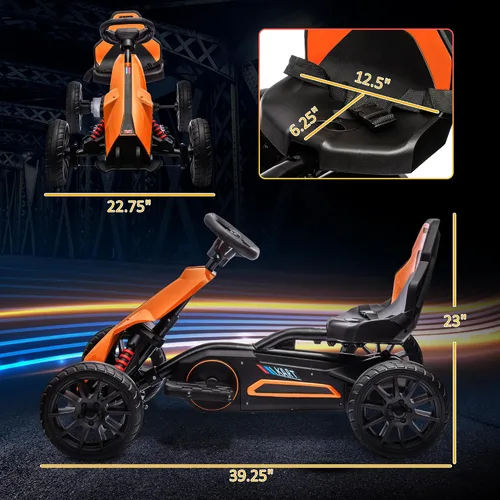Vista 7 de Aosom Go Kart eléctrico de 12 V para niños, juguete para montar al aire libre con accionamiento hacia adelante hacia atrás y velocidad ajustable