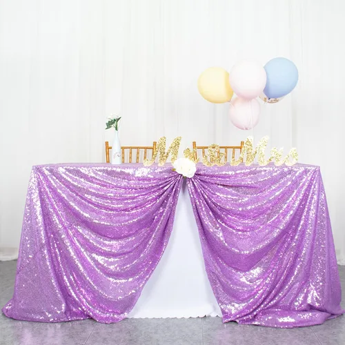 Vista 8 de ShinyBeauty Mantel Cuadrado Pequeño de 36 x 36 Pulgadas Mantel de Lentejuelas Azul Bebé Cubierta de Mesa con Purpurina Superposición Cuadrada