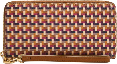 Vista 17 de Fossil Logan RFID - Cartera de piel con cierre de cremallera para mujer con correa de muñeca Negro