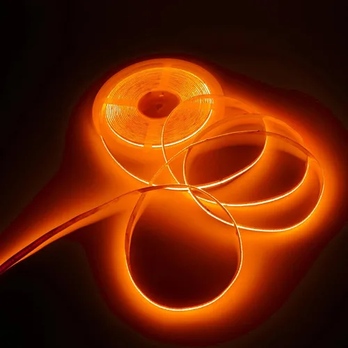 Vista 2 de 384Led/m 16.4ft COB Flexible LED Tira de luz DC12V/24V Cinta flexible (12V, naranja)