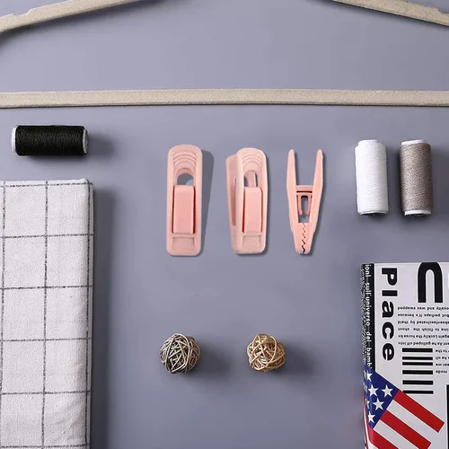 Vista 5 de Clips de terciopelo para perchas finas (20 unidades, rosa claro)