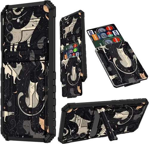 Vista 96 de Funda para Samsung A13 5G, Galaxy A13 5G con tarjetero desmontable atril resistente a prueba de golpes funda protectora para Samsung Galaxy A13 Gato