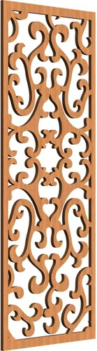 Vista 45 de 9 3/8 pulgadas de ancho x 24 3/8 pulgadas de alto x 1/4 de alto Smithfield paneles de pared de madera con calado, abedul
