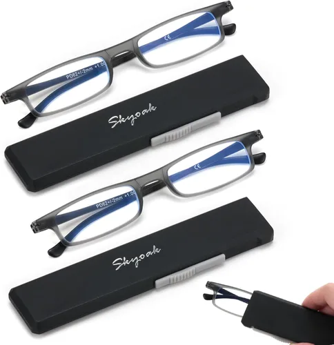 Vista 10 de Lentes de lectura plegables ultraligeros para mujeres y hombres, TR90, bloqueo de luz azul, anti UV, fatiga ocular, plegables, compactos, Negro