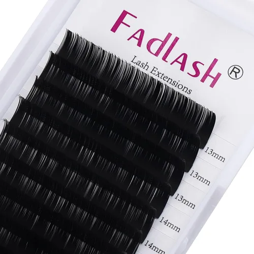 Vista 52 de Extensiones de pestañas de volumen regular, bandeja mixta, 0.03 mm, rizo B, 8-14 mm, de visón premium y seda, volumen de pestañas, suaves, mate