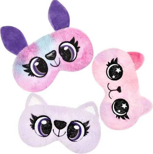Vista 10 de Geyoga 3 piezas de antifaz de sueño para niños, niñas, cubierta suave para los ojos para dormir, cubierta de ojos para los ojos para niños Colorido