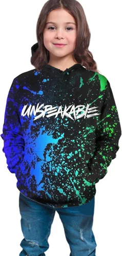 Vista 4 de Sudadera con capucha para adolescentes y niñas con estampado 3D