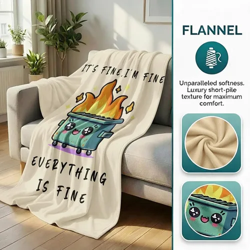 Vista 4 de Divertida manta de apoyo emocional para silla de oficina de bomberos, regalos divertidos de oficina para compañeros de trabajo, jefe It's Fine I'm