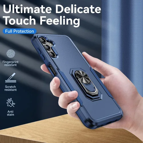 Vista 8 de Funda para Samsung Galaxy A14 5G con anillo de soporte, resistente protección de grado militar a prueba de golpes para Galaxy A14 5G funda de marino