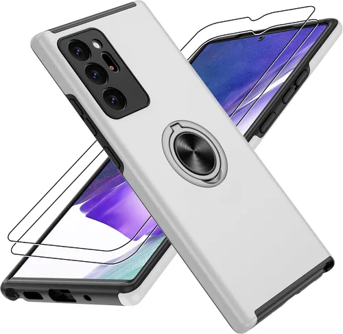 Vista 74 de Gritup - Funda para Galaxy A05S con protector de pantalla HD×2, funda protectora para teléfono a prueba de golpes con soporte magnético de anillo
