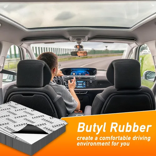 Vista 8 de Material de muerte de sonido de 80 mil para automóviles, alfombrilla de amortiguación de sonido de automóvil de 36 pies cuadrados, amortiguador