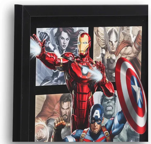 Vista 4 de Decoración de pared de madera enmarcada de Marvel Avengers