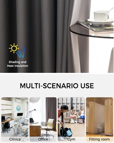 Vista 6 de BEMIGO Cortinas de puerta 100% opacas, molino de viento rústico, insonorizadas, aislamiento térmico, cortinas y cortinas para puerta temporal