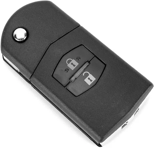 Vista 6 de KIMISS Funda protectora de llave con mando a distancia de 2 botones para automóvil, funda para llavero con control remoto automático para Mazda 3