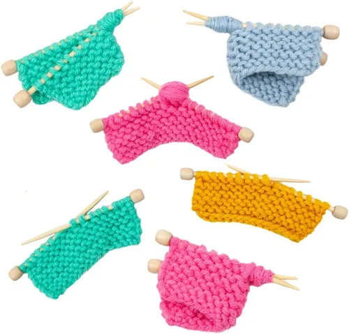 Vista 5 de 20 pines de marcado de bambú de 2.65 pulgadas de largo, agujas de tejer de un solo punto, mini alfileres de marcado, accesorios de tejer