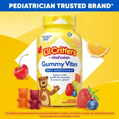 Vista 4 de L'il Critters Gummy Vites Multivitaminas Diarias para Niños Sabores de Frutas Surtidos para Edades 2+ Niños Pequeños y Niños, Vitamina Gomosa