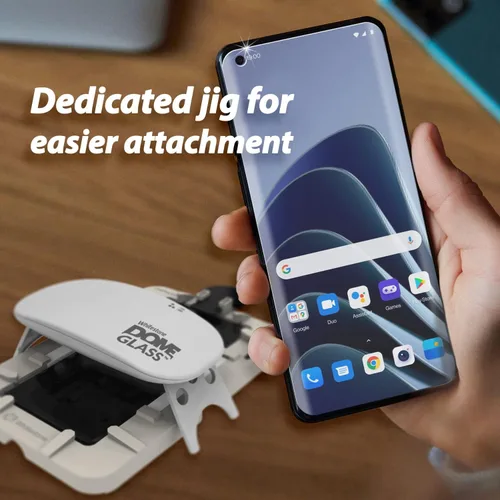 Vista 3 de DOME GLASS Whitestone - Protector de pantalla para OnePlus 10 Pro, protector de pantalla de vidrio templado completo con tecnología de dispersión