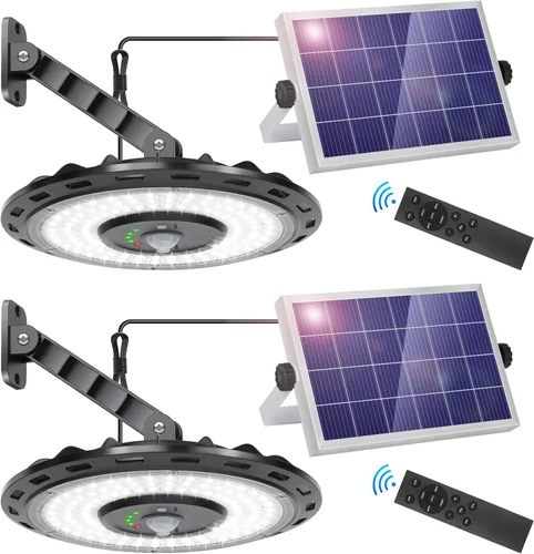 Vista 8 de ropelux - Luces solares para interiores y exteriores, 3000 lm, regulables, 5 modos (2 para iluminación durante todo el día), sensor de movimiento