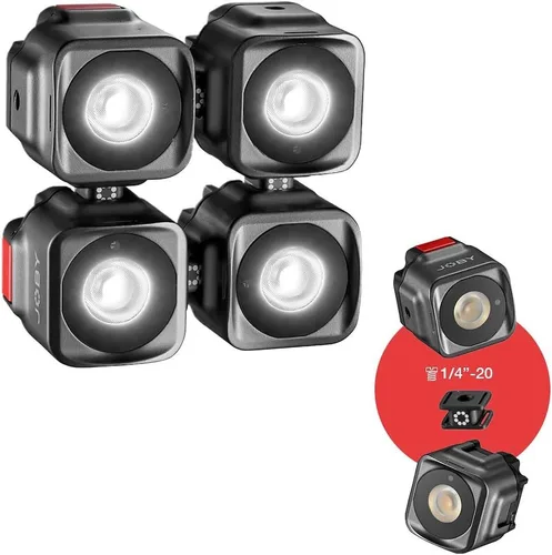 Vista 4 de Joby Beamo - Luz LED para smartphone y cámara sin espejo, compacta, carga inalámbrica, Bluetooth, impermeable, para vlogging, creación de contenido