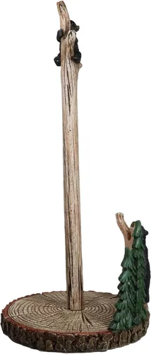 Vista 3 de Ebros Gift Naturaleza rústica Vida silvestre Bosque Cachorros de oso negro escalada en rama de árbol en bosque de pinos soporte dispensador de papel