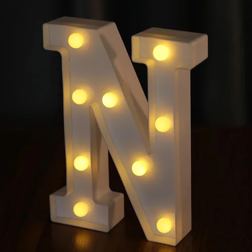 Vista 34 de Letras Iluminadas, Luces de Letras LED 26 del Alfabeto, Letra Iluminada Decorativa, Letras de Marquesina LED que Funcionan con Pilas para Fiesta