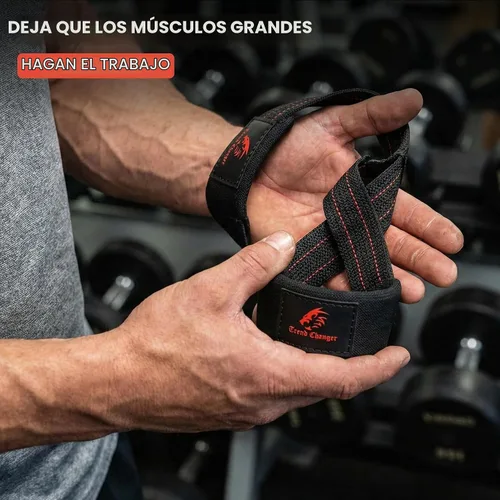Vista 5 de Figura 8 Correa de elevación acolchada correas de levantamiento de peso muerto resistentes Correas de levantamiento de pesas Strongman Axle Bar
