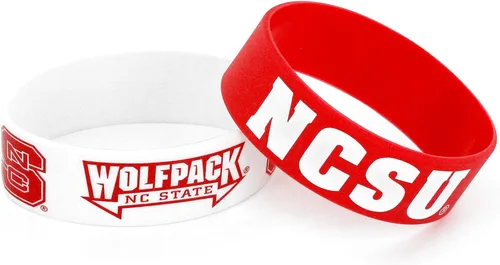 Vista 7 de aminco NCAA - Juego de pulseras de goma de silicona unisex para adultos, paquete de 2