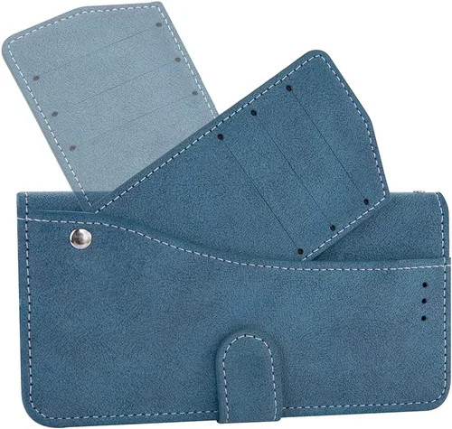 Vista 5 de Asuwish Compatible con LG G8X ThinQ V50S Thin Q Wallet Case y protector de pantalla de vidrio templado, funda abatible para tarjetas de crédito