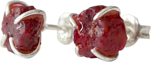 Vista 10 de Aretes de tuerca de cristal con piedra natal para mujer