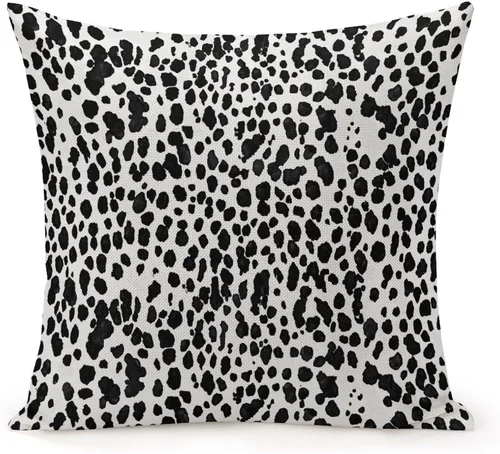 Vista 9 de Fundas de almohada de granja con cremallera de 16 x 16 pulgadas, estampado de leopardo y guepardo blanco y negro, fundas de almohada decorativas