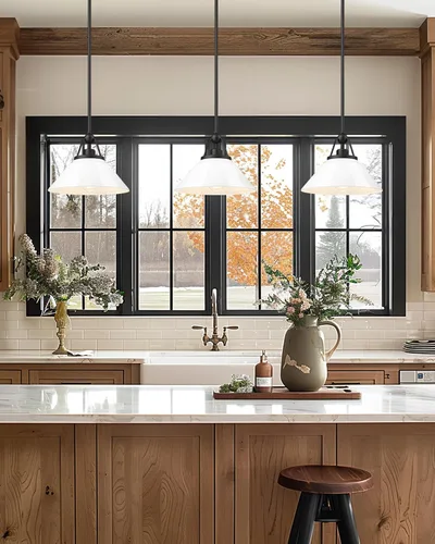 Vista 8 de HWH - Lámpara colgante blanca, moderna lámpara de isla de cocina de 12 pulgadas, iluminación colgante de 1 luz para comedor, escuela, metal negro