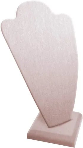 Vista 6 de Pendiente de joyería de cuero rosa con soporte en T grande ~ 6.75 pulgadas de alto