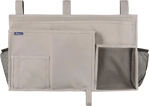 Vista 3 de Surblue Organizador de cama colgante para mesita de noche, bolsa de almacenamiento con bolsillo para literas y camas de hospital, habitaciones